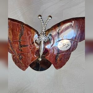 Brecciated Jasper Butterfly Wings On Stand. Also Called Ibis Jasper #297